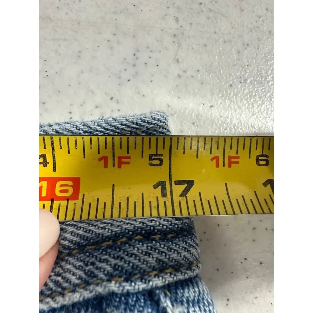 WE THE FREE BLUE JEANS SIZE 31 FREE PEOPLE BUTTON FLY RAW HEM HIGH RISE Boho A51 - Picture 7 of 8